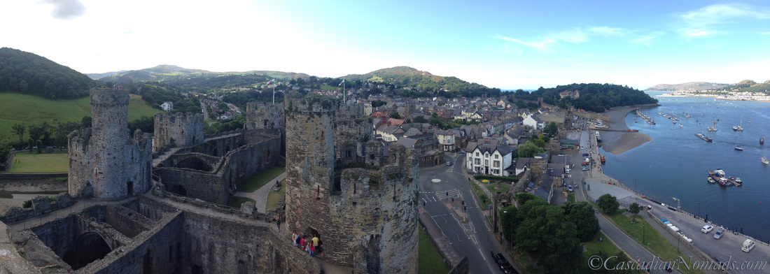 The Town of Conwy from a Conwy Castle tower, Conwy, Wales, United Kingdom.