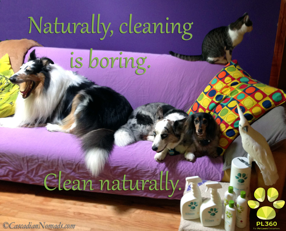 Naturally, cleaning is boring. Clean naturally. PL360 natural house cleaning and grooming products reiview and giveaway. #MultiPetMania